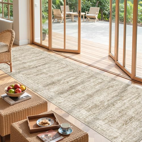 2'6 x 10' Runner Rug Non Slip (Brown/Ivory / 2'6" x 10' (Runner))