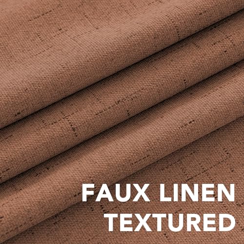 100% Blackout Linen Curtains 96" L 2 Panels Washed Spice (Washed Spice / 52"W x 96"L (Pack of 2))