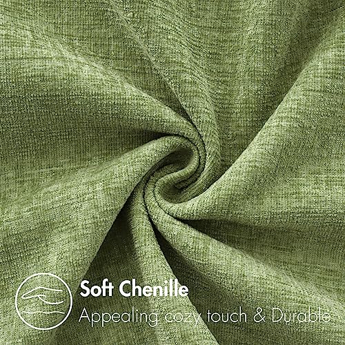Soft Chenille Throw Pillow Covers Sage Green 20x20 Inch Pack of 2 (20" x 20" (Pack of 2) / Sage Green)