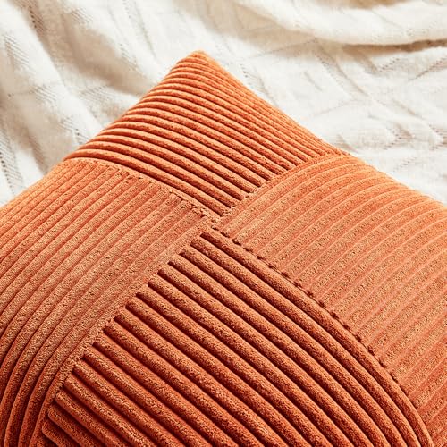Set of 2 Burnt Orange Lumbar Decorative Throw Pillow Covers 16x32 Inch for Living Room Couch Bed (Burnt Orange / 32" x 16" (Pack of 2))