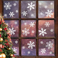 135Pcs Christmas Decorations Window Clings Snowflakes Window Decals (White)