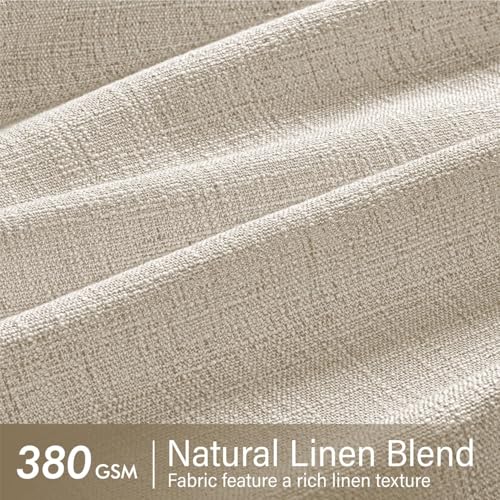 Cream White Pinch Pleated Linen Curtains 96 Inches Long 2 Panels (Cream White / 40"W x 96"L (Pack of 2))