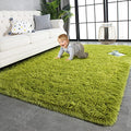 Super Soft Shaggy Rugs Fluffy Carpets (5' x 8' (Rectangular) / Green)