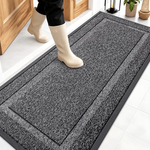 Front Door Mat Outside 59x23 (Black and White / 59" x 23")