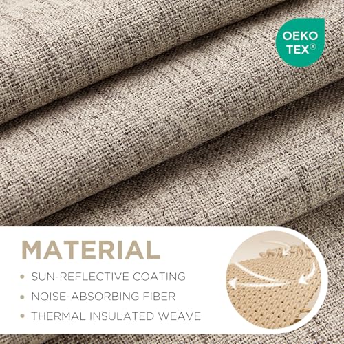 Blackout Curtains for Bedroom (Linen / 37"W x 72"L (Pack of 2))