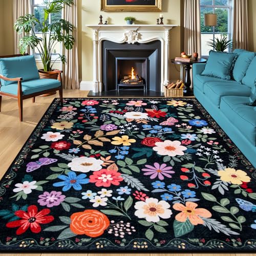 Area Rug 9x12 Living Room (Black / 9' x 12' (Rectangular))