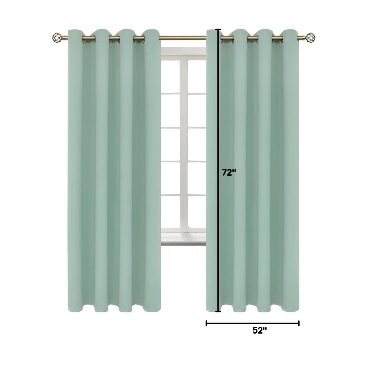 Blackout Curtains (Frosty Green / 52"W x 72"L (Pack of 2))
