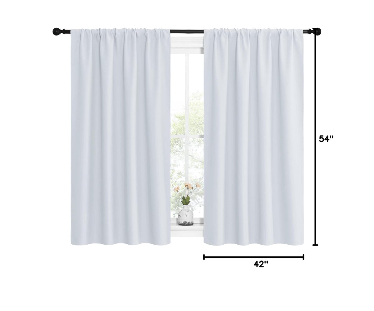 Greyish White Window Curtain Panels (Greyish White / 42"W x 54"L (Pack of 2))