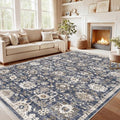 Amada 8x10 Washable Area Rug for Living Room (8' x 10' (Rectangular) / Blue/Brown)
