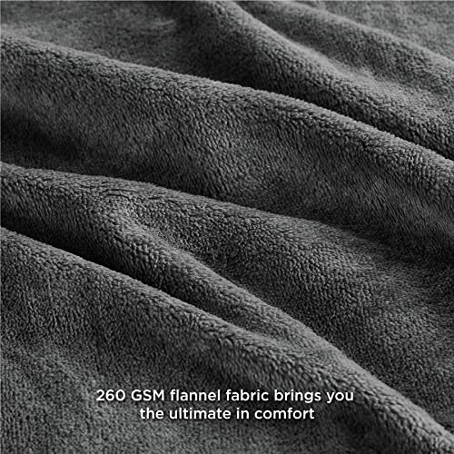 GentleSoft Fleece Blanket Twin Size Dark Grey (Charcoal / Twin (60" X 80"))