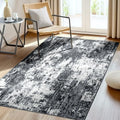 Washable 3'x5' Abstract Area Rug for Living Room Black White (Black/Navy Blue/Gray / 3' x 5' (Rectangular))