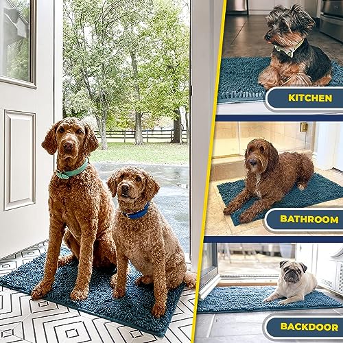 Super Water Absorbent Door Mat Indoor (Atlantic Blue / 35" x 60")