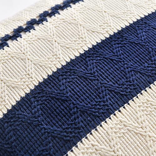 Set of 1 Navy Blue Lumbar Decorative Throw Pillow Covers 16x24 Inch for Couch Bed Sofa Living Room (24" x 16" (Pack of 1) / Navy Blue)