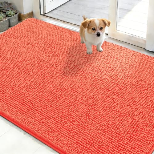 Dog Door Mat for Muddy Paws 50x30 (Coral / 50" X 30")