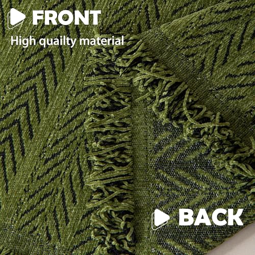 Couch Cover for Sofa (Fishbone Green / 91*118 inch)