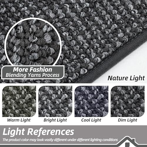 Kitchen Runner Rugs 24"x60" (Charcoal / 24" X 60" (Rectangular))