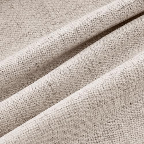 100% Blackout Linen Curtains for Bedroom 42 x 63 Inch Khaki 2 Panels (Khaki / 42"W x 63"L (Pack of 2))