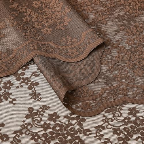 Vintage Lace Curtains 96 Inches Long (Brown / 52"W x 96"L (Pack of 2))