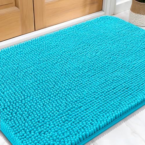 Dog Door Mat for Muddy Paws 34x21 (Aqua Blue / 34" X 21")