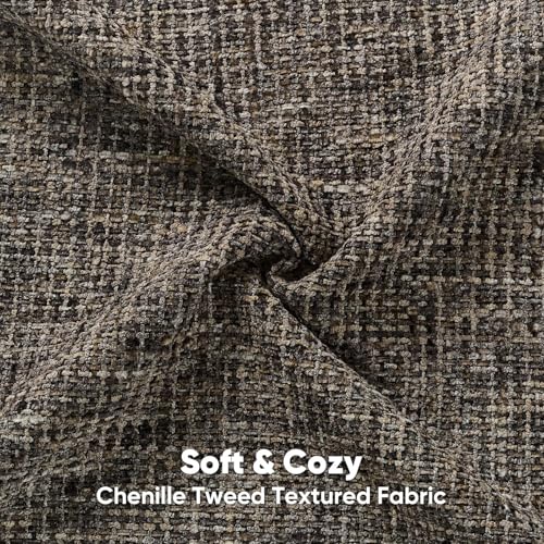 Pack of 2 Tweed Chenille Throw Pillow Covers 18x18 Inch (Coffee / 18" x 18" (Pack of 2))