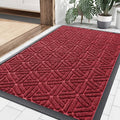 Front Door Mat Outside Entrance (Wine Red / 35" X 23")