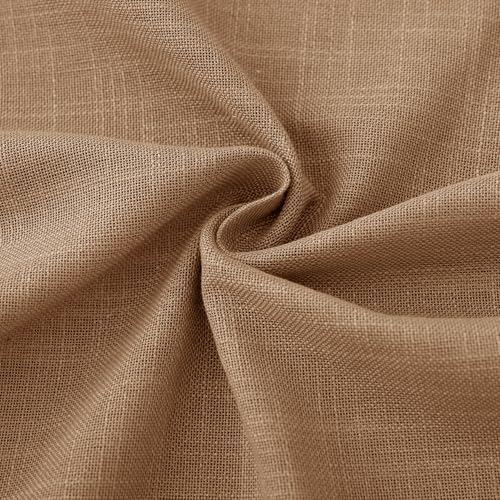 Brown Curtains for Living Room Back Tab Modern Farmhouse Semi Sheer Curtains 102 inches Long 2 Panels Set Muted Neutral Window Curtain for Dining Room Bedroom 52x102 (Brown / 52"W x 102"L (Pack of 2))
