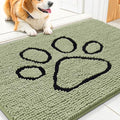 Dog Door Mat for Muddy Paws (30"X20" / Sage Green and Black)