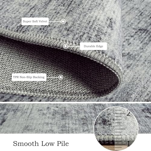 3x5 Washable Non Slip Area Rugs for Bedroom Living Room (Light Neutral Gray / 3' x 5' (Rectangular))