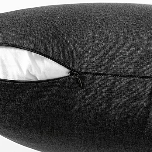 Decorative Outdoor Pillow Covers Euro Waterproof 24x24 Black (24" x 24" (Pack of 2) / Black)