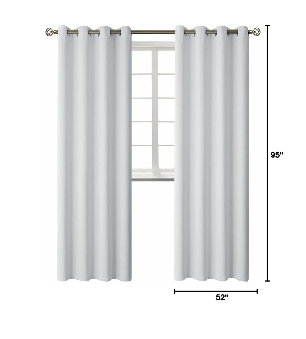 Room Darkening Curtains 95 Inches Long (Greyish White / 52"W x 95"L (Pack of 2))