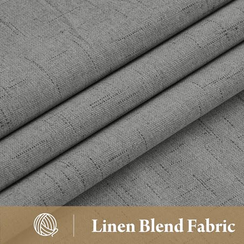 Grey Linen Blackout Curtains for Sliding Glass Door (Z - Grey / 52"W x 96"L (Pack of 2))