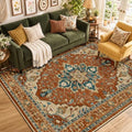 Washable Area Rug (Red/Orange/Blue/Brown / 6' x 9' (Rectangular))