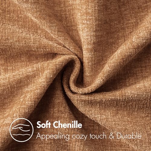 Soft Chenille Throw Pillow Covers Brown 18x18 Inch Pack of 2 (18" x 18" (Pack of 2) / Brown)
