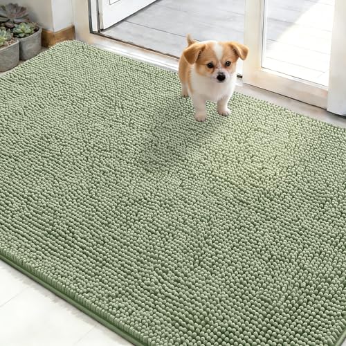 Dog Door Mat for Muddy Paws 50x30 (Sage Green / 50" X 30")