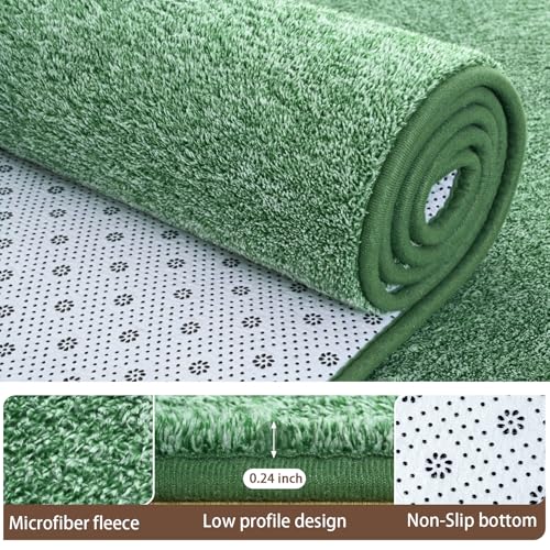 2x8 Runner Rug for Hallway (2' x 8' (Runner) / Green and White)