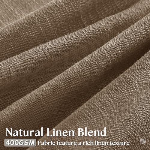 Dutch Cocoa Linen Pinch Pleated Light Filtering Curtains 102 Inches Long (Dutch Cocoa / 40"W x 102"L (Pack of 2))