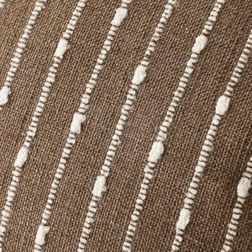 Decorative Striped Boucle Throw Pillow Covers 22x22 Inch Brown (22" x 22" (Pack of 2) / Brown)