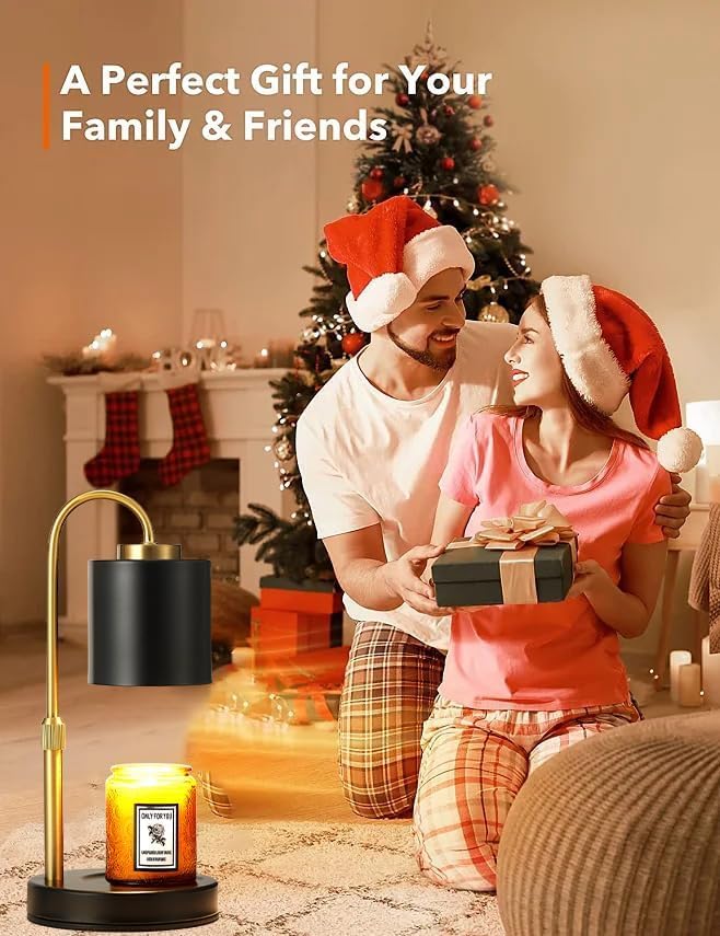 Dimmable Candle Warmer Lamp with Timer (Black Gold)