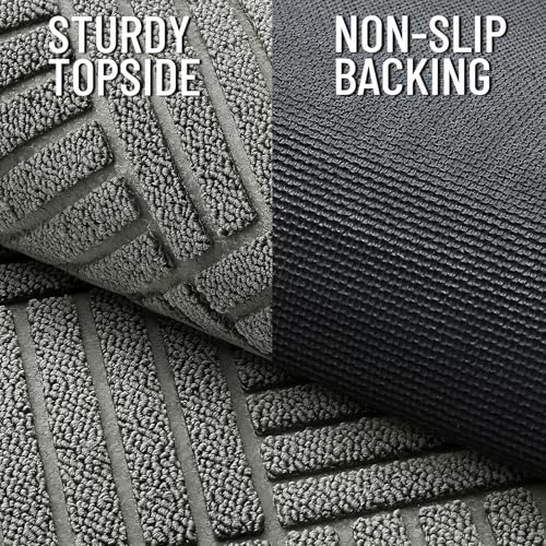 Front Door Mat Outside Entrance 47x32 (47" X 32" / Modern Gray Diamond)