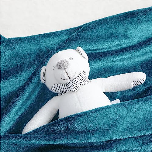 GentleSoft Bedding Fleece Blanket for Girls and Boys (Teal Blue / Kids (43" x 55"))