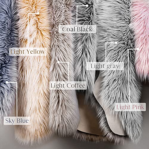 Ashler Faux Fur Rug (3' x 2' (Irregular) / R-frosted Bottom Gray)