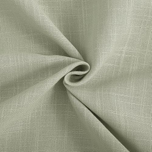 Linen Blend Sage Green Curtains 63 inch Length 2 Panels for Bedroom Back Tab Light Filtering Semi Sheer Drapes Linen Cotton Textured Light Green Airy Modern Farmhouse Living Room Sage Aesthetic Decor (Sage Green / 52"W x 63"L (Pack of 2))