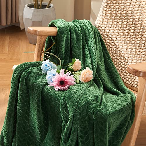 Fleece Throw Blanket (A-green / Throw/Travel-50x60 IN)