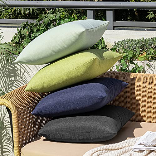 Decorative Outdoor Pillow Covers Euro Waterproof 24x24 Black (24" x 24" (Pack of 2) / Black)