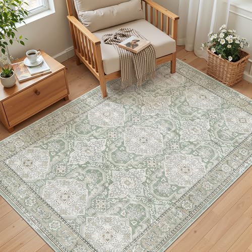 3x5 Rugs Small Washable Kitchen Entryway Area Rug Green (Green/Brown / 3' x 5' (Rectangular))