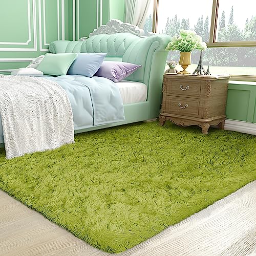 Green Rug Grass Area Rugs for Bedroom (7- Green / 4' x 6' (Rectangular))