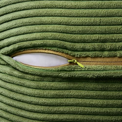 Decorative Throw Pillow Covers for Couch 16x16 Inch Moss Green (Moss Green / 16" x 16" (Pack of 2))