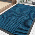 Front Door Mat Outside Entrance (Mixed Blue / 35" X 23")