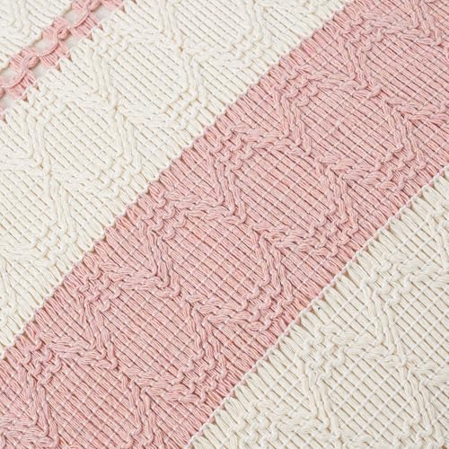 Set of 1 Boho Pink Decorative Throw Pillow Cover 16x16 Inch for Couch Bed Sofa (16" x 16" (Pack of 1) / Pink)