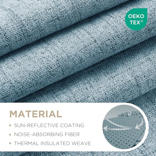 Blackout Curtains for Bedroom (Sky Blue / 66"W x 96"L (Pack of 2))